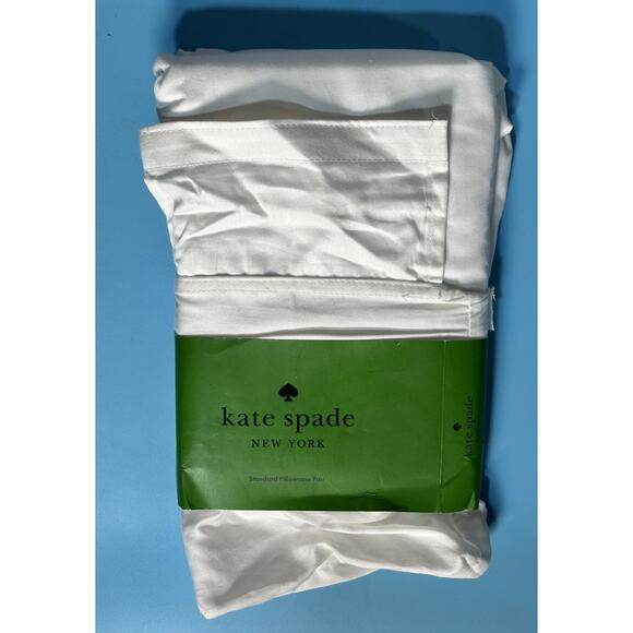 NEW Kate Spade Standard Pillowcase Set Pair White, 20 x 32 inch. (50 x 81cm) - Picture 1 of 2